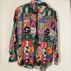 Unique silk printed blouse